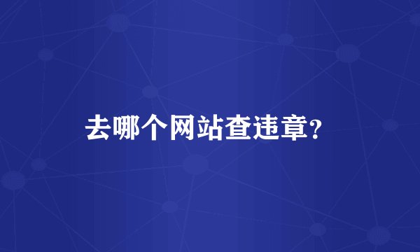 去哪个网站查违章？