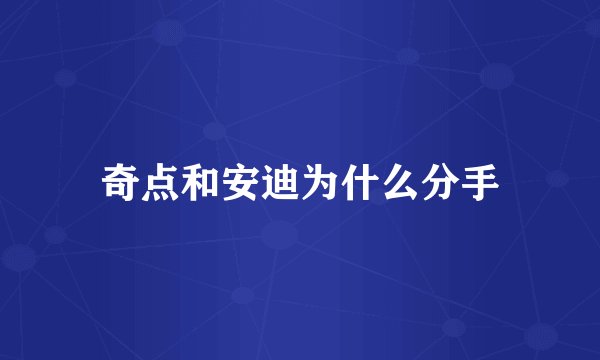 奇点和安迪为什么分手