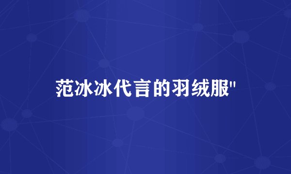 范冰冰代言的羽绒服