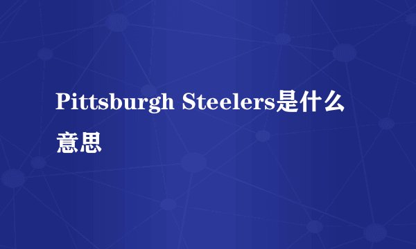 Pittsburgh Steelers是什么意思