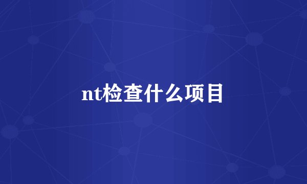 nt检查什么项目