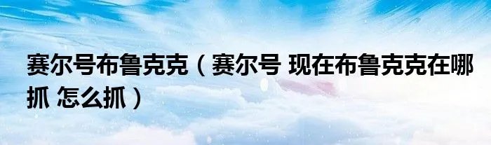赛尔号布鲁克克（赛尔号 现在布鲁克克在哪抓 怎么抓）