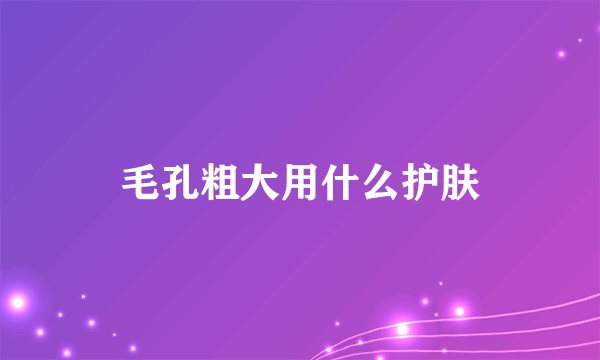 毛孔粗大用什么护肤