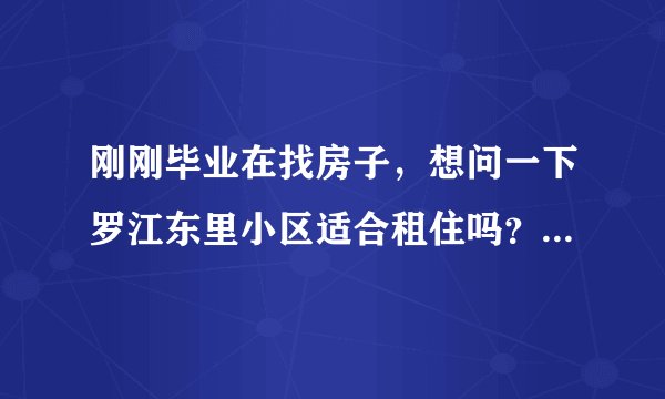 刚刚毕业在找房子，想问一下罗江东里小区适合租住吗？小区的环境怎么样呢？