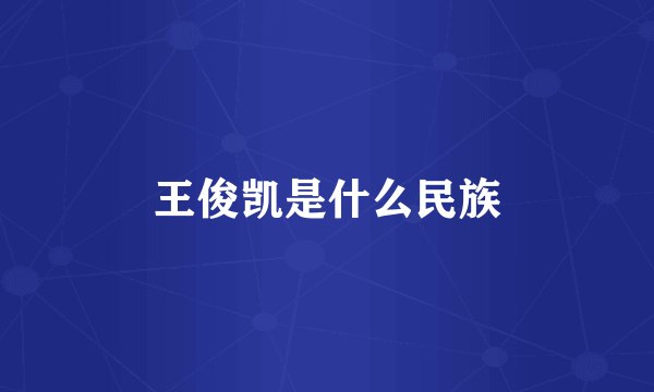 王俊凯是什么民族
