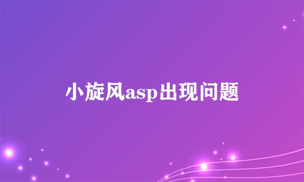 小旋风asp出现问题
