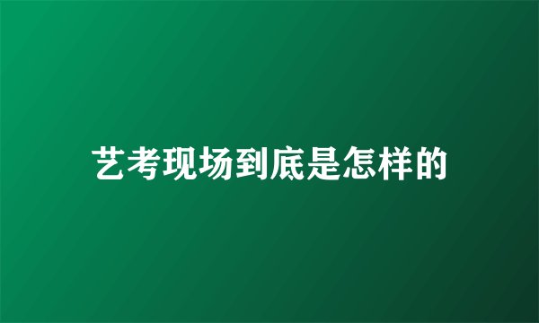 艺考现场到底是怎样的