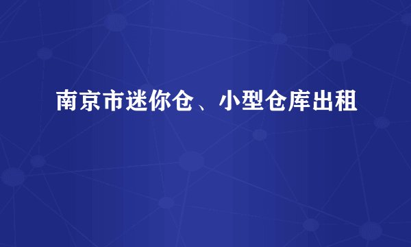 南京市迷你仓、小型仓库出租