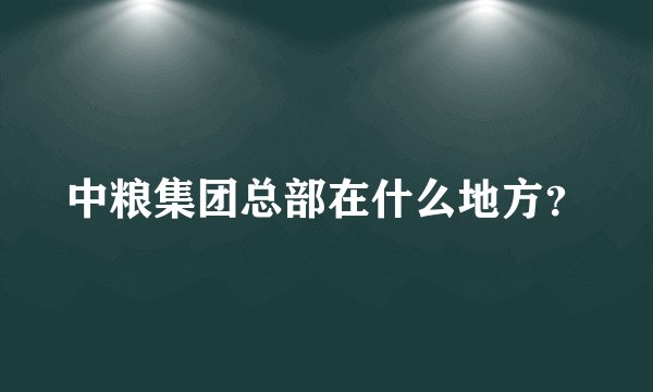 中粮集团总部在什么地方？