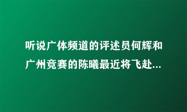 听说广体频道的评述员何辉和广州竞赛的陈曦最近将飞赴英格兰，探访曼联、切尔西等几个豪门俱乐部，属实？