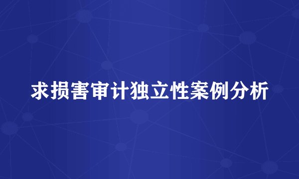 求损害审计独立性案例分析