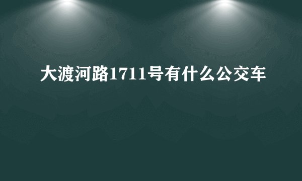 大渡河路1711号有什么公交车
