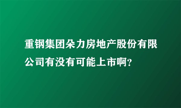 重钢集团朵力房地产股份有限公司有没有可能上市啊？