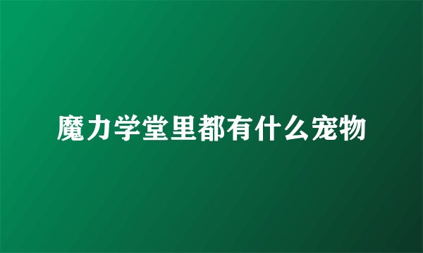 魔力学堂里都有什么宠物