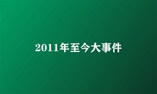 2011年至今大事件