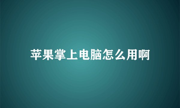 苹果掌上电脑怎么用啊
