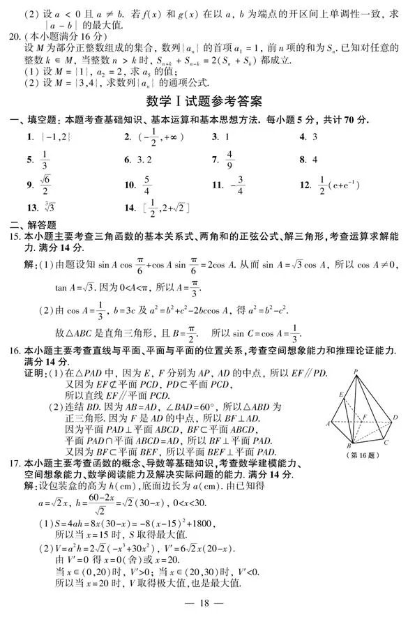 2011高考数学江苏试卷