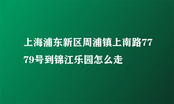 上海浦东新区周浦镇上南路7779号到锦江乐园怎么走