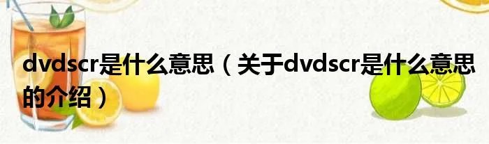 dvdscr是什么意思(关于dvdscr是什么意思的介绍)