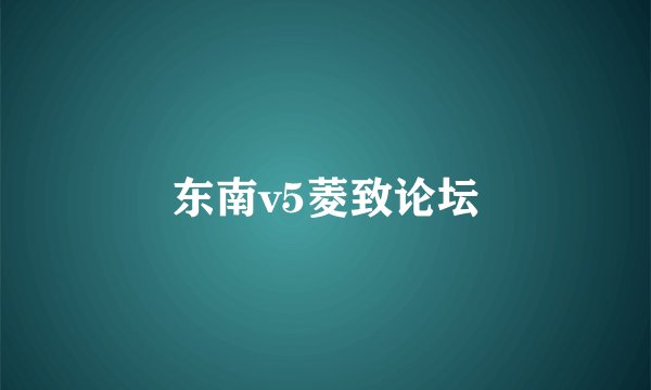 东南v5菱致论坛