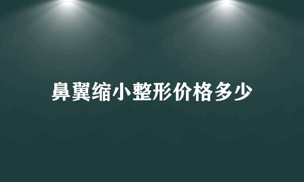 鼻翼缩小整形价格多少