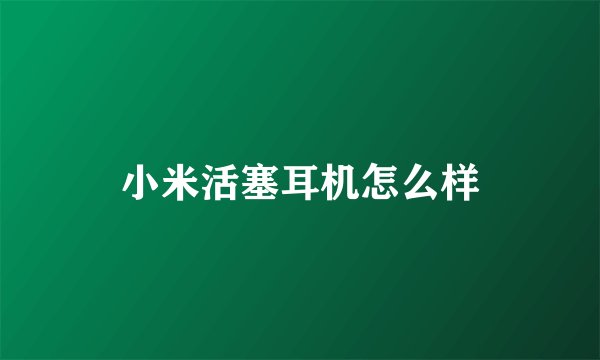 小米活塞耳机怎么样