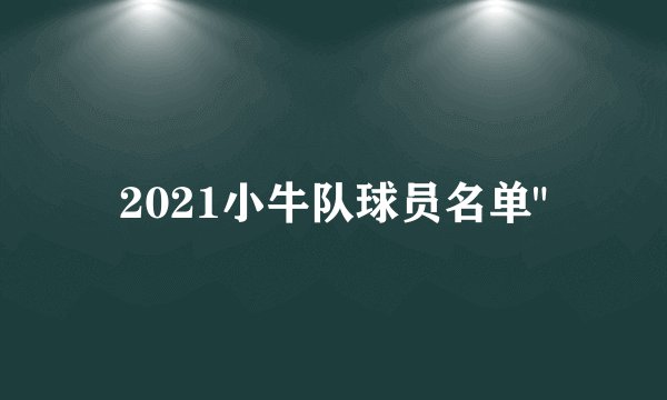 2021小牛队球员名单