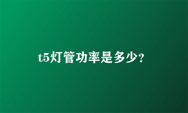 t5灯管功率是多少？