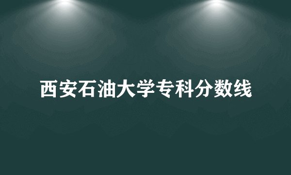 西安石油大学专科分数线
