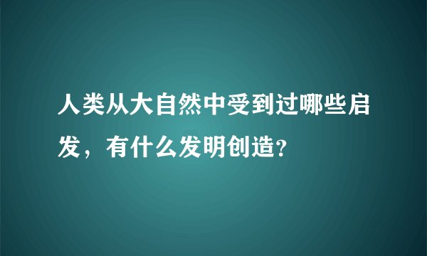 人类从大自然中受到过哪些启发,有什么发明创造?