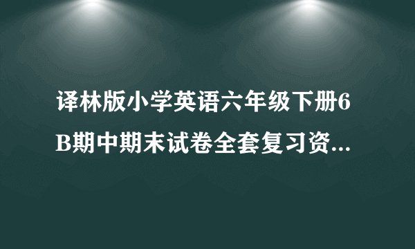 译林版小学英语六年级下册6B期中期末试卷全套复习资料含完整答案
