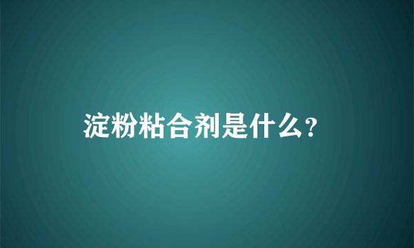 淀粉粘合剂是什么？