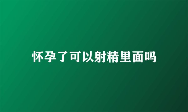 怀孕了可以射精里面吗