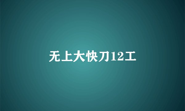 无上大快刀12工