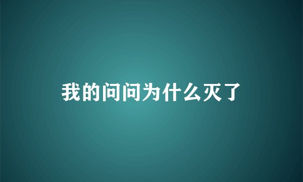 我的问问为什么灭了
