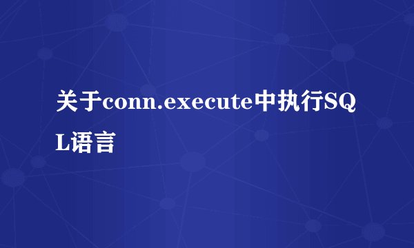 关于conn.execute中执行SQL语言