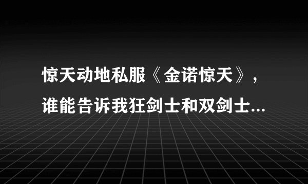 惊天动地私服《金诺惊天》，谁能告诉我狂剑士和双剑士的属性加点？应该分别学那些技能呢？