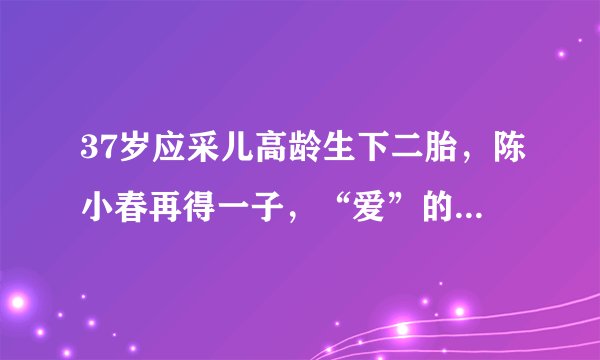 37岁应采儿高龄生下二胎,陈小春再得一子,“爱”的孕育不容易
