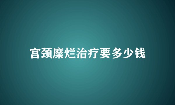 宫颈糜烂治疗要多少钱