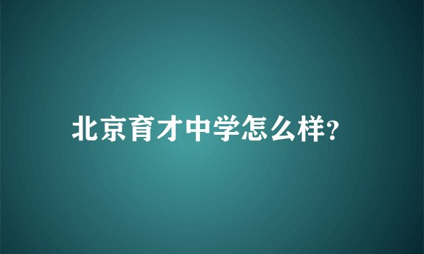 北京育才中学怎么样？