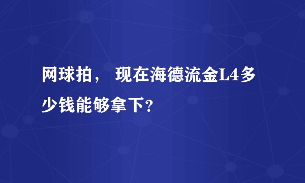 网球拍， 现在海德流金L4多少钱能够拿下？