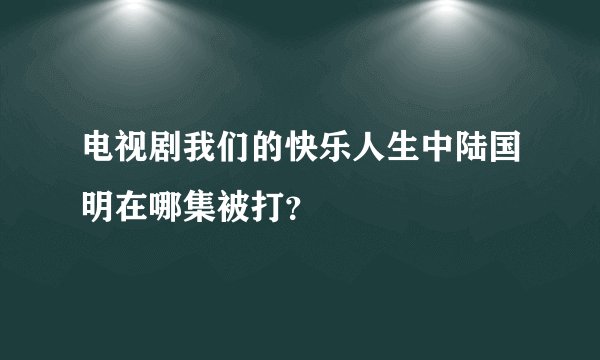 电视剧我们的快乐人生中陆国明在哪集被打？