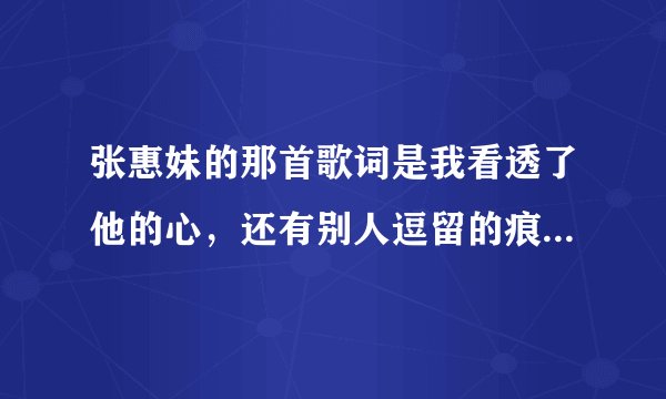 张惠妹的那首歌词是我看透了他的心，还有别人逗留的痕迹。。是什么歌？