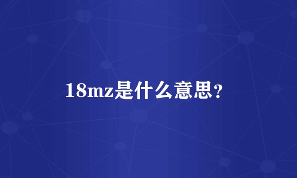 18mz是什么意思？