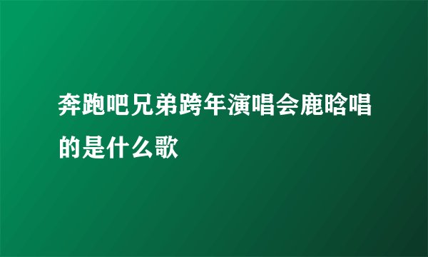奔跑吧兄弟跨年演唱会鹿晗唱的是什么歌