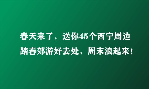 春天来了，送你45个西宁周边踏春郊游好去处，周末浪起来！