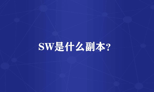 SW是什么副本？