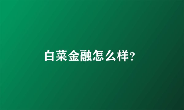 白菜金融怎么样？