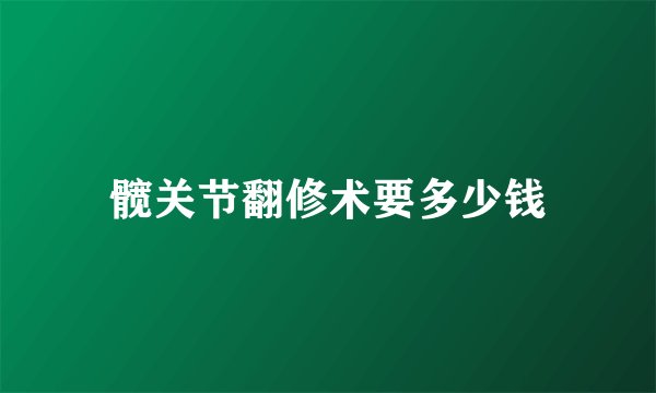 髋关节翻修术要多少钱