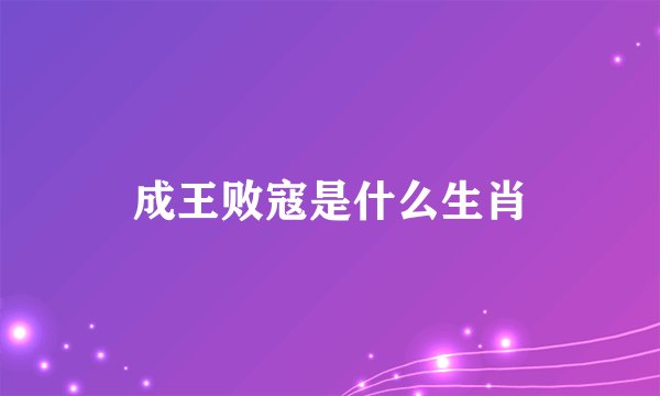 成王败寇是什么生肖